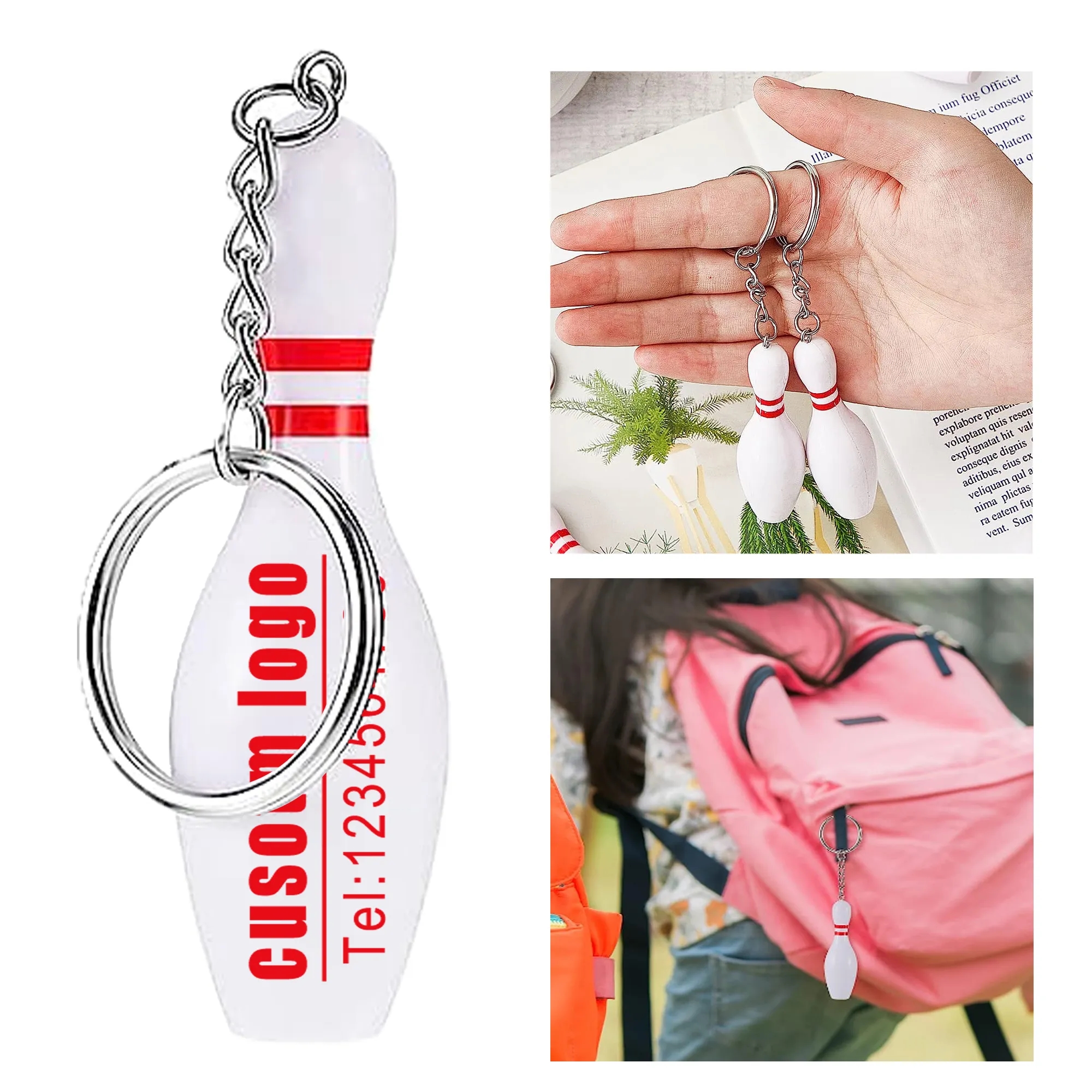 Bowling Pin Sports Keychain MOQ 100PCS 21