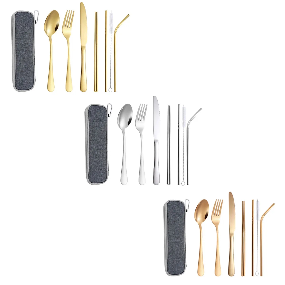6-Piece Stainless Steel Outdoor Camping Cutlery Set Flatware 3