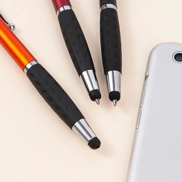 2-in-1 stylus ballpoint pen with rubber grip 4