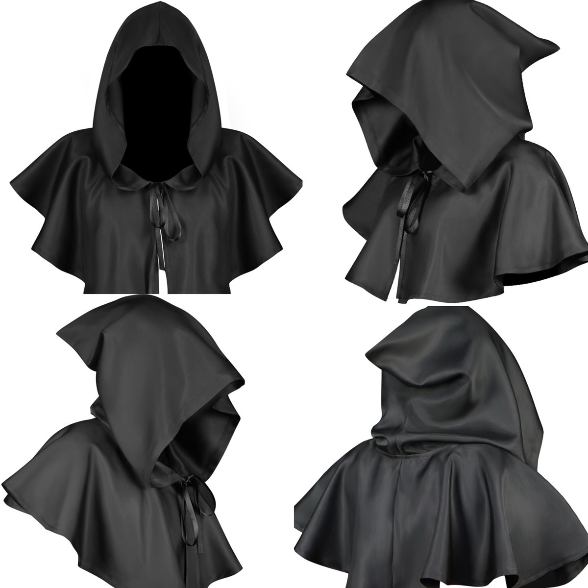 Halloween Grim Reaper Cloak Role Play Cape with Hooded 3