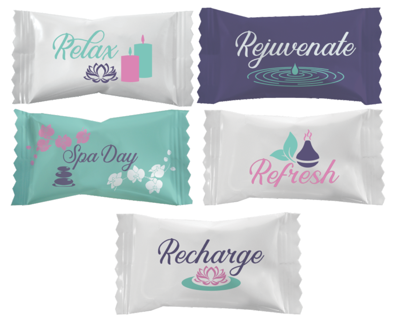 Hard Peppermint Balls in Spa Assortment Wrappers 1