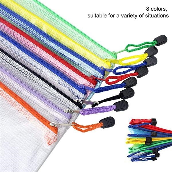 Plastic Mesh Zipper Pouch Document Bag 4