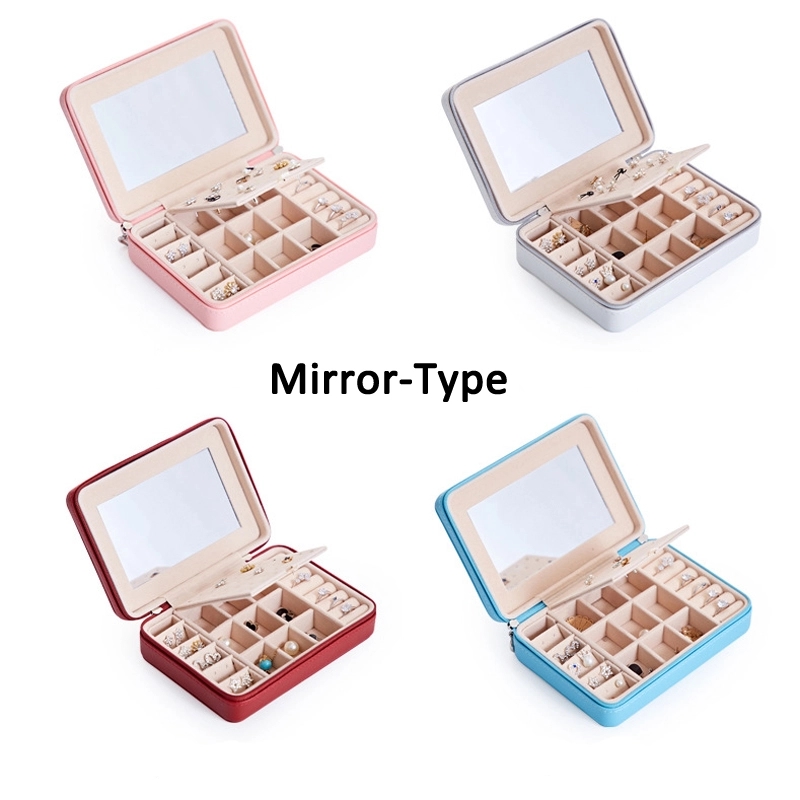 Portable Travel Jewelry Organizer Box with Mirror / Hook 10