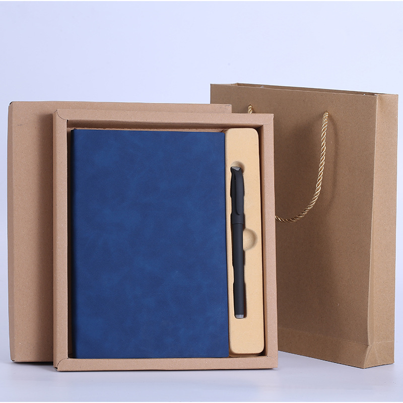Soft Leather Notebook Set Gift Box with Pen 2