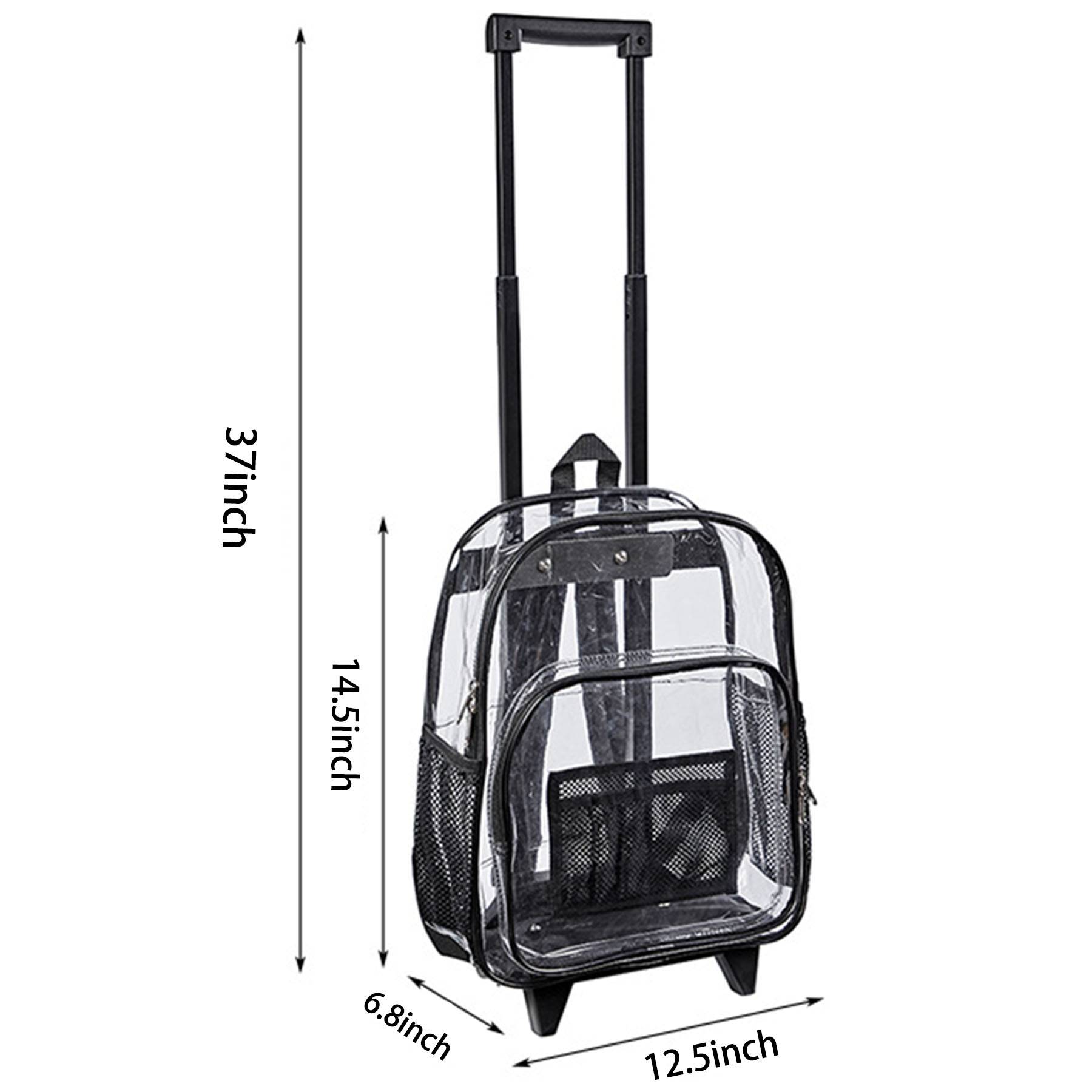 PVC Transparent Backpack with Wheels 3