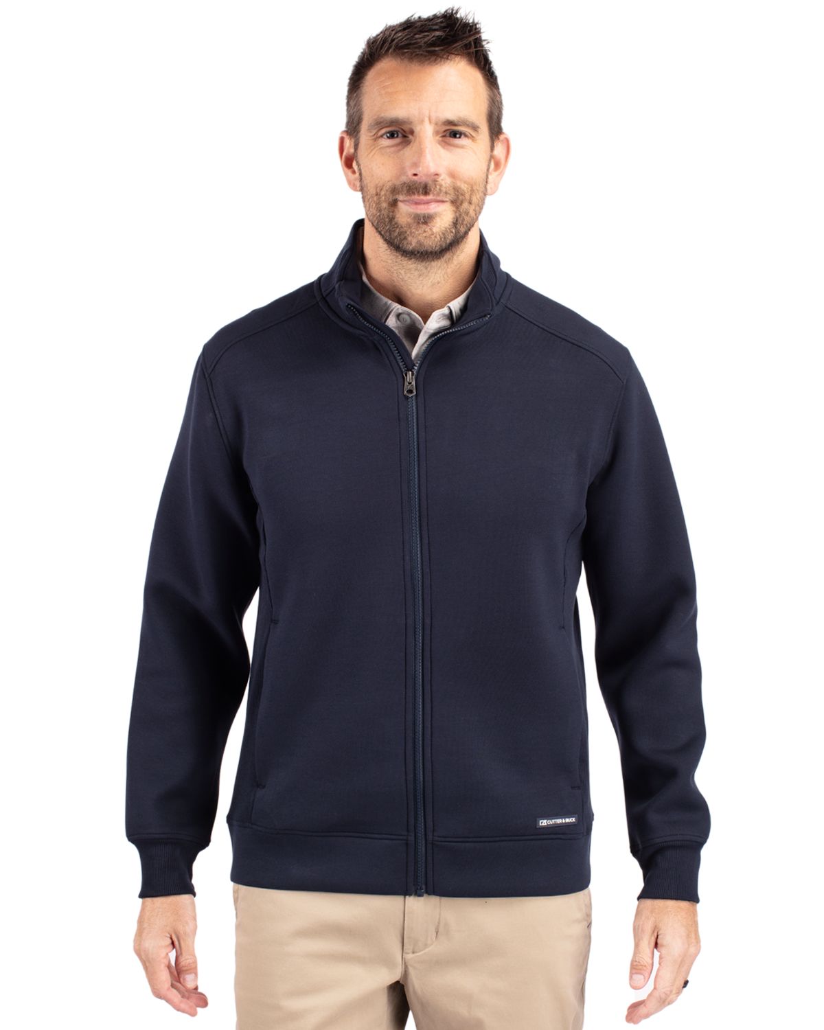Cutter & Buck Roam Recycled Buttery-Soft Knit Mens Full Zip Jacket 18
