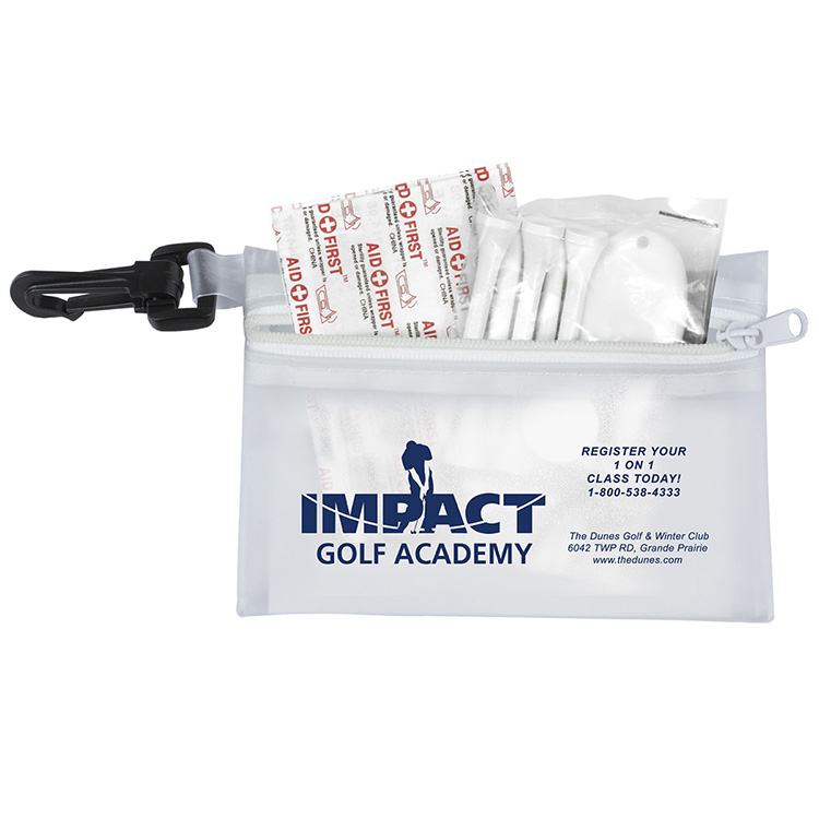 "FAIRWAY 12" 12 Piece Healthy Living Sun Kit Components inserted into Translucent Zipper Pack with C 19