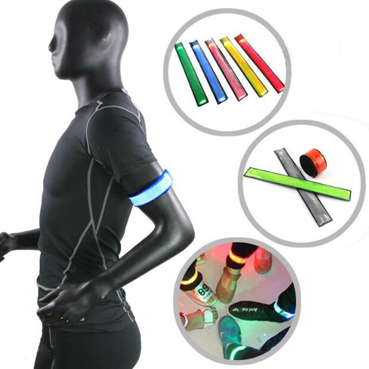 Light Up LED Reflective Slap Bracelet 2
