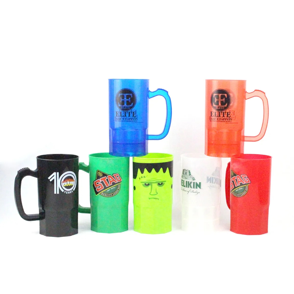 20 Oz. Large Capacity Plastic Beer Steins Stackable Mugs 7