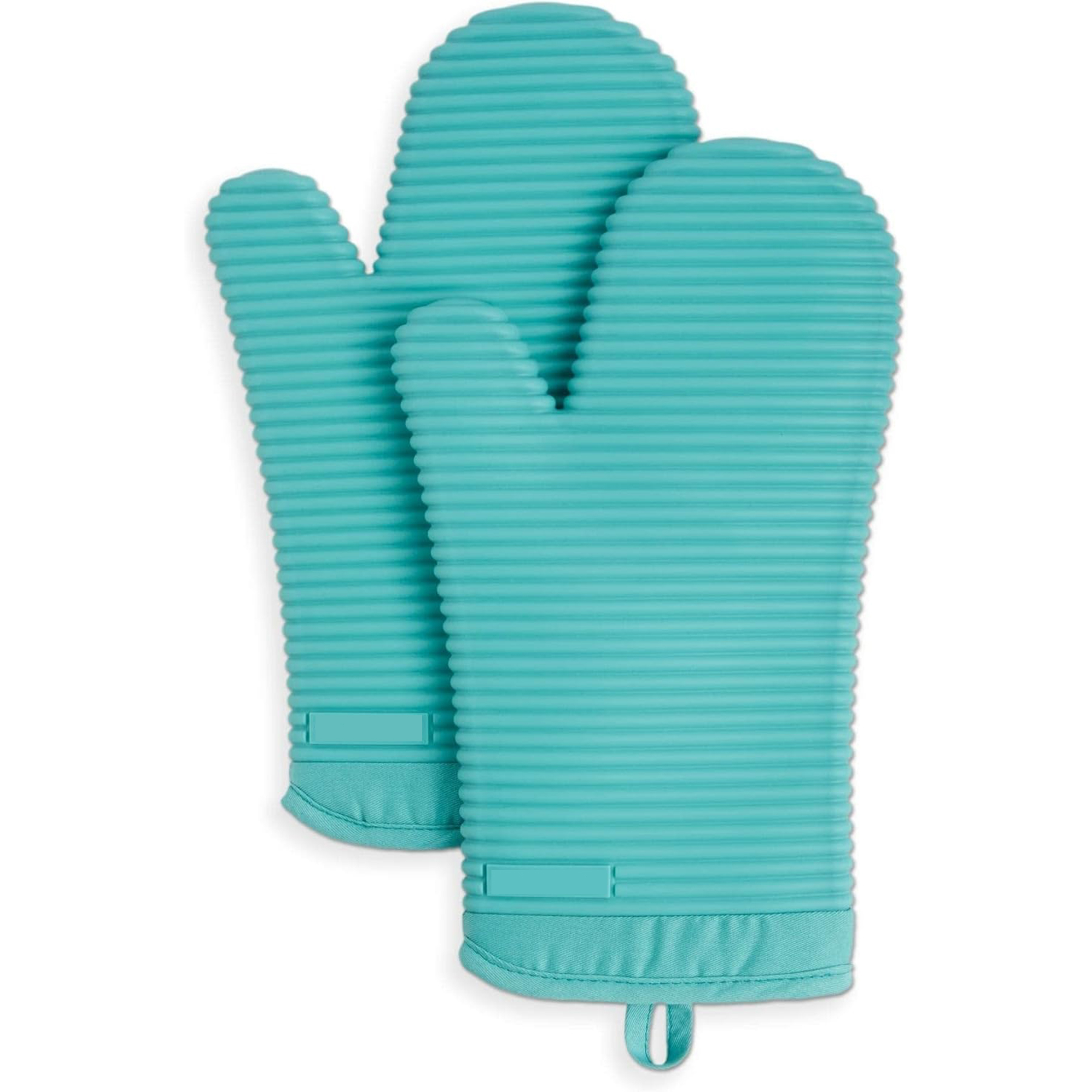 2 Pack Set Ribbed Soft Silicone Oven Mitts 21