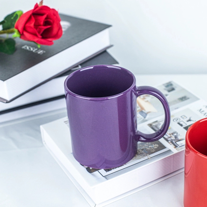 Custom 12 Oz Creative Solid Color Ceramic Mug 6