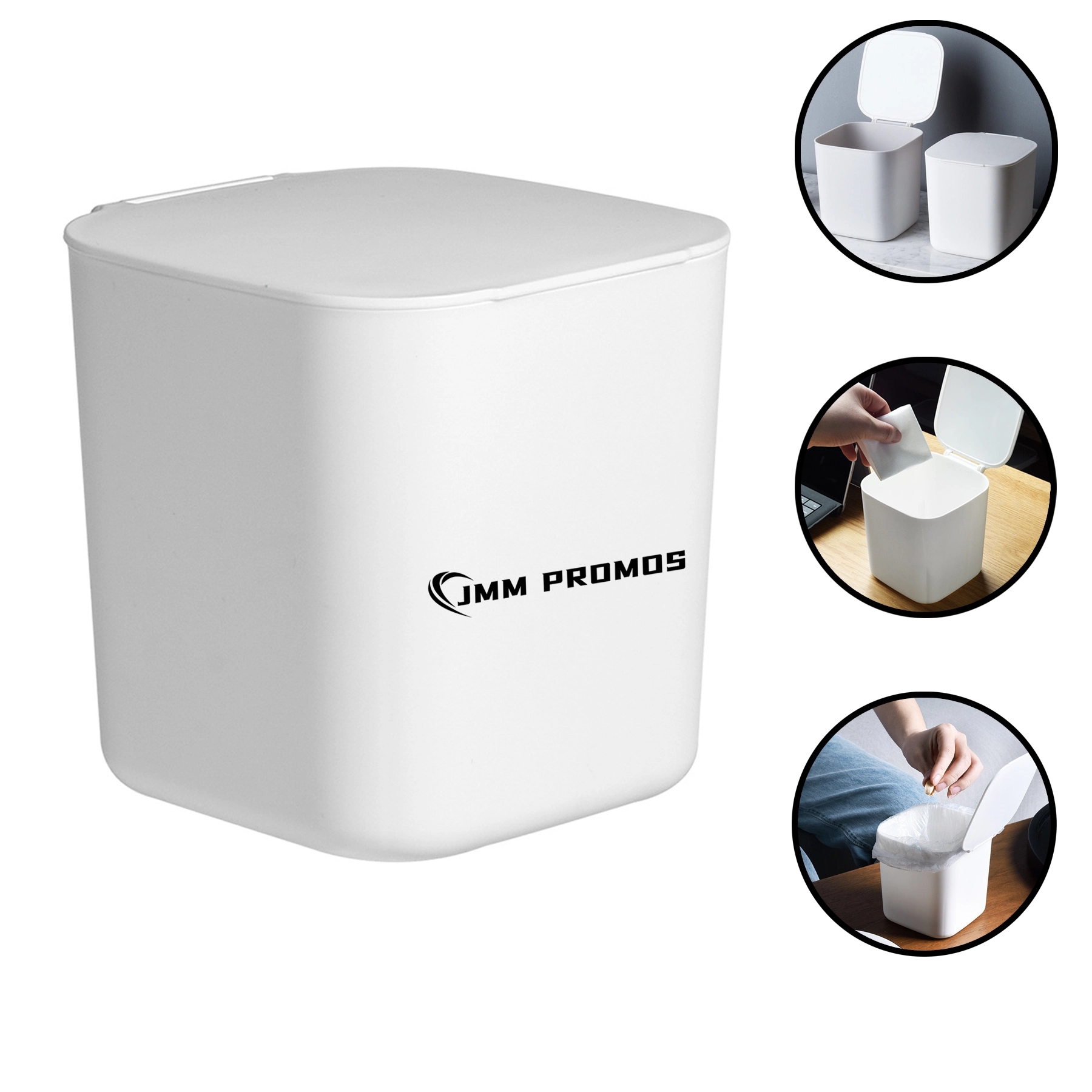 Desktop Trash Can Plastic Dustbin With Flip Lid 2
