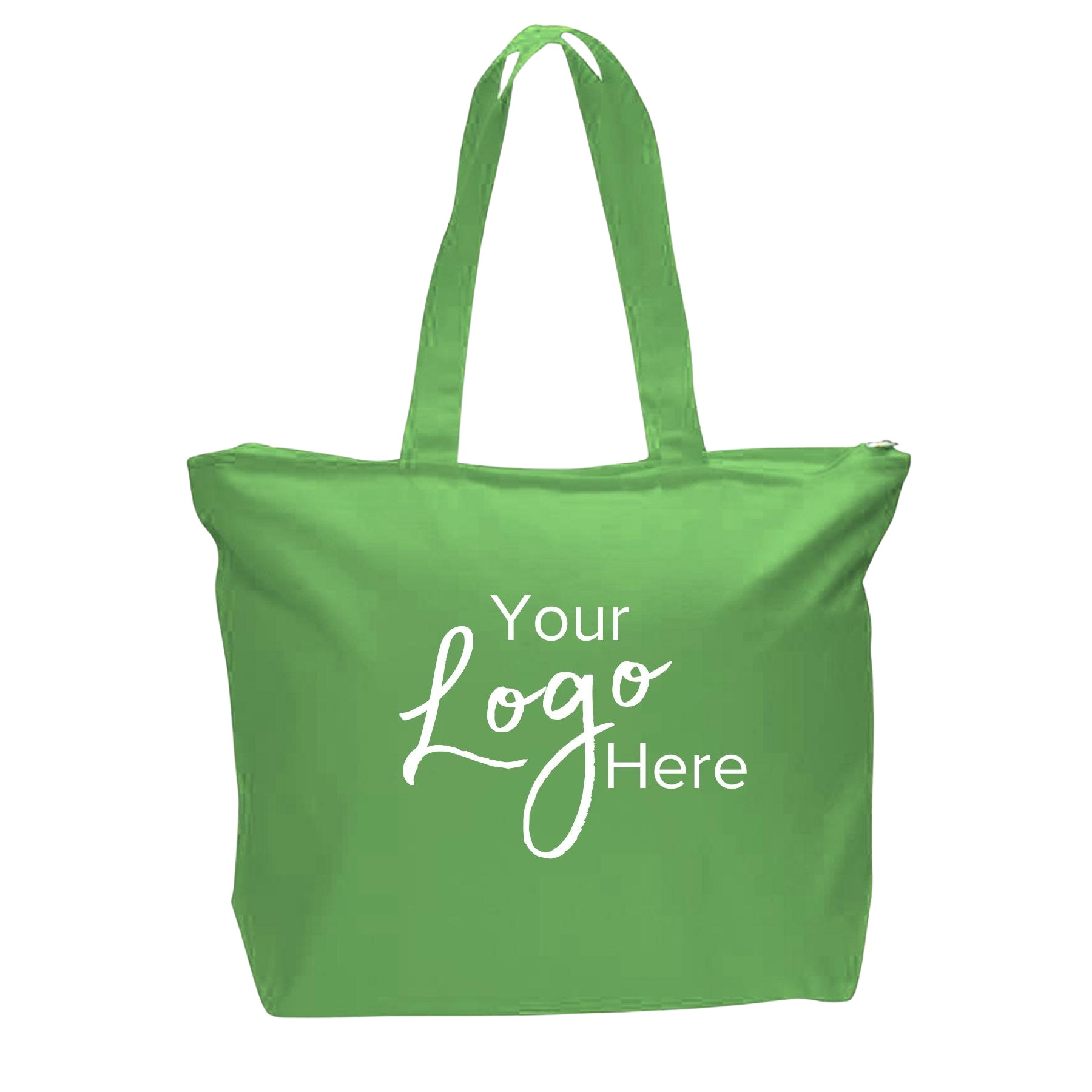 Canvas Zipper Tote Bag 20" W x 15" H with 5" Gusset, custom tote bag with logo imprint 8