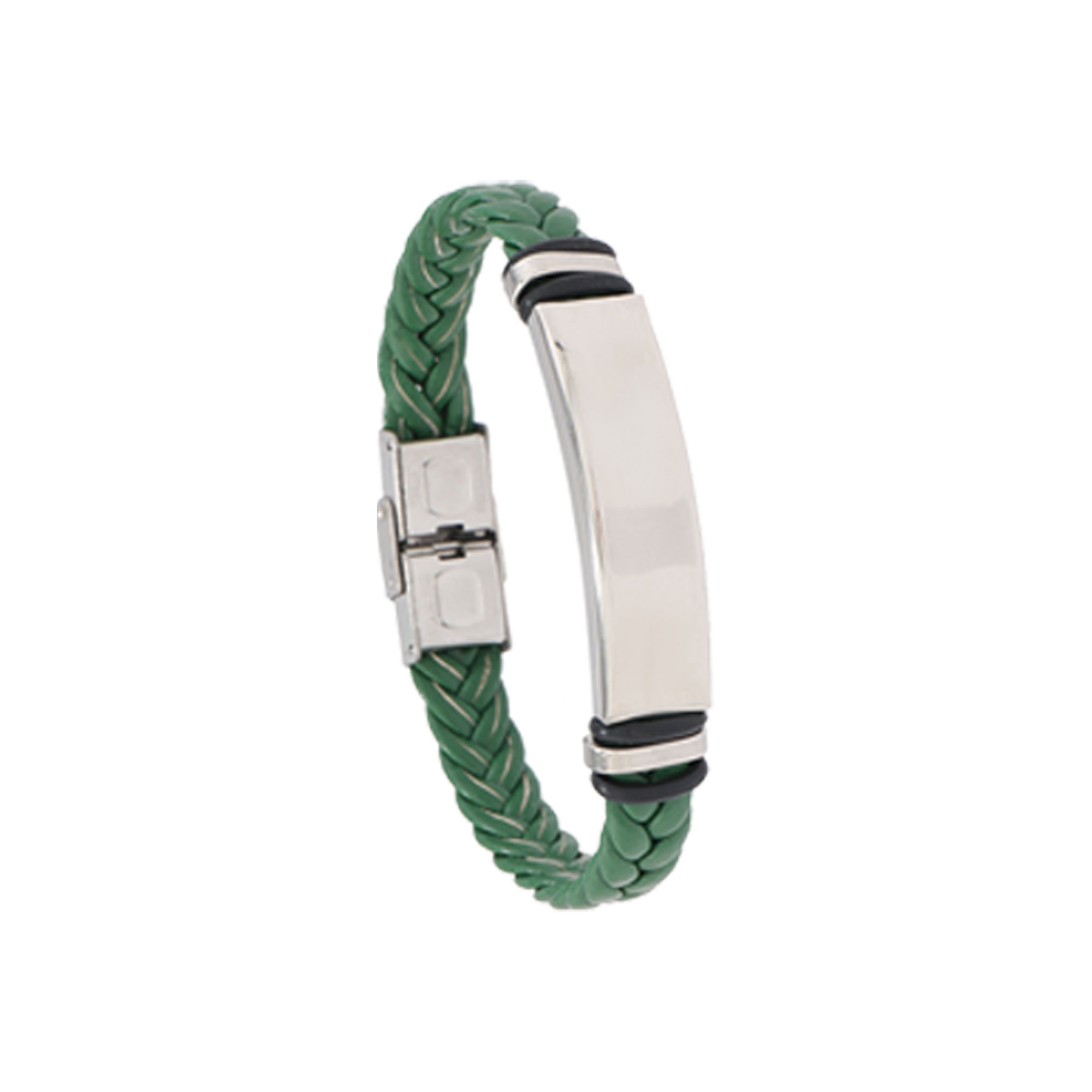 Stainless Steel Braided Leather Bracelet 1