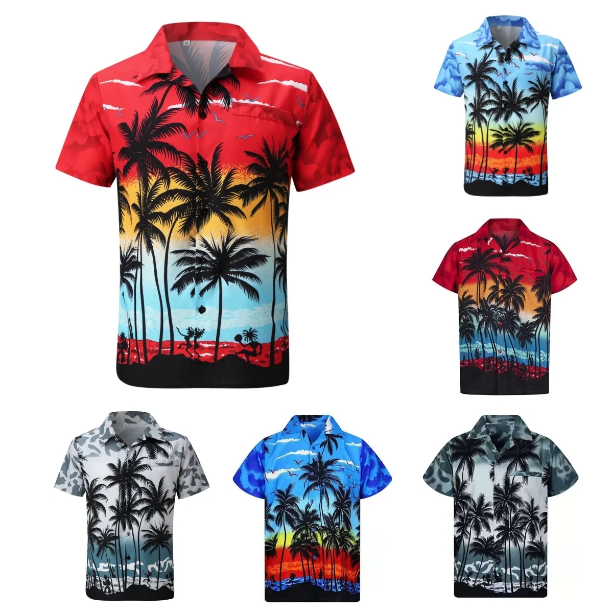 Short Sleeve Hawaiian Print Vacation Shirt 2