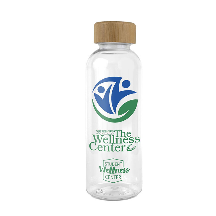 "CLEARLY FLOW" 16 oz Recycled RPET Bottle With Bamboo Cap 1