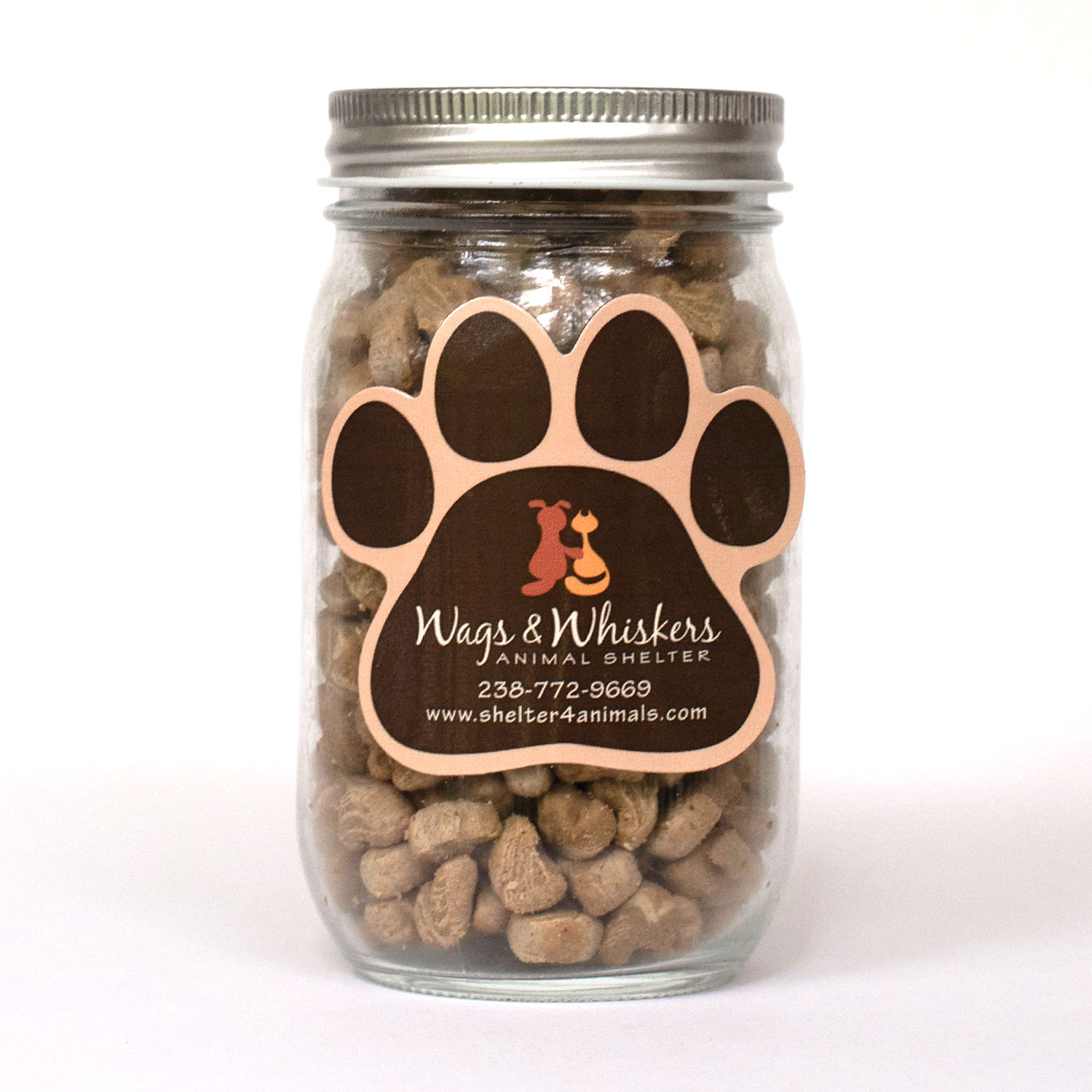 Pint Jar with Paw Magnet Pet Fill