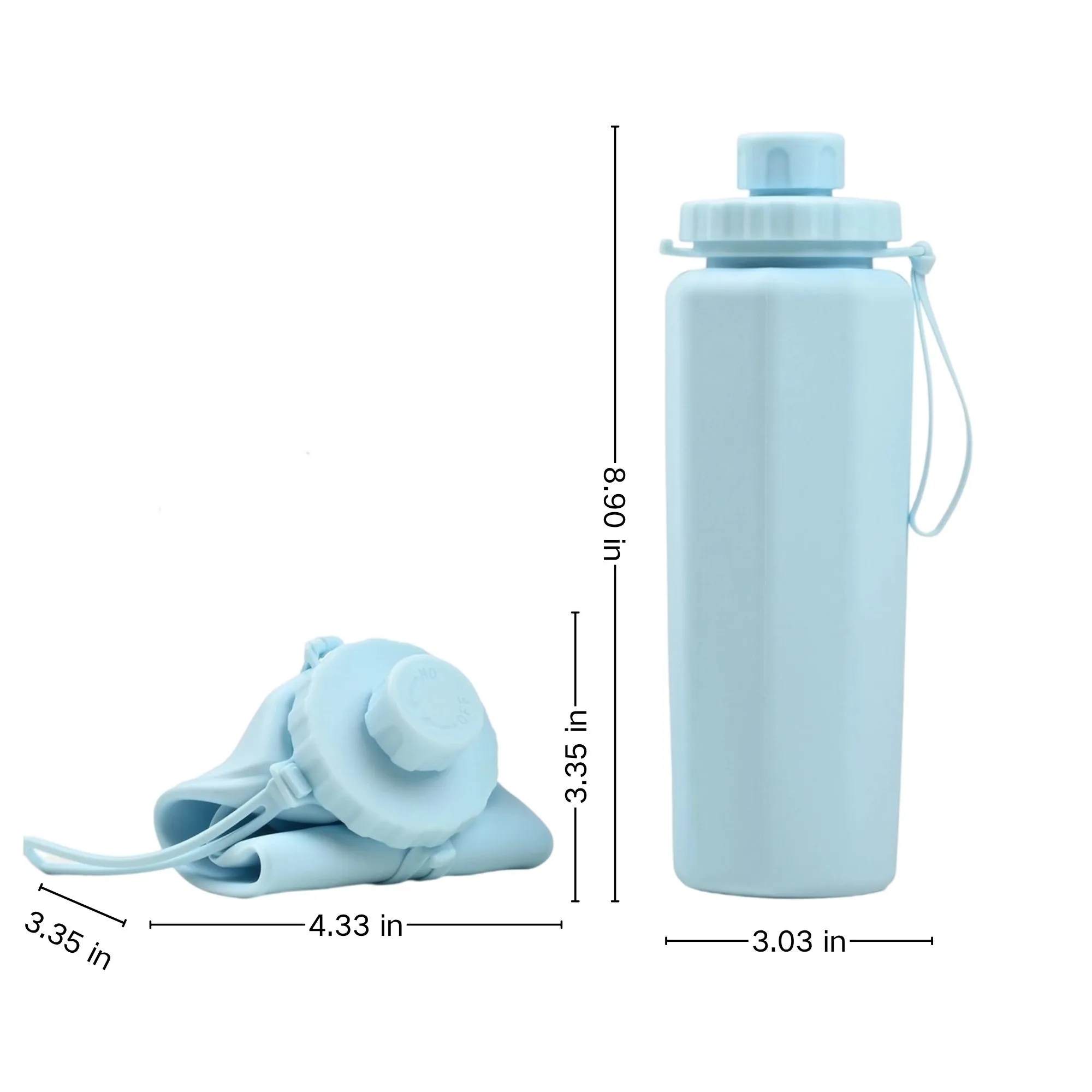 20.29 oz Portable Foldable Silicone Sports Water Bottle 4