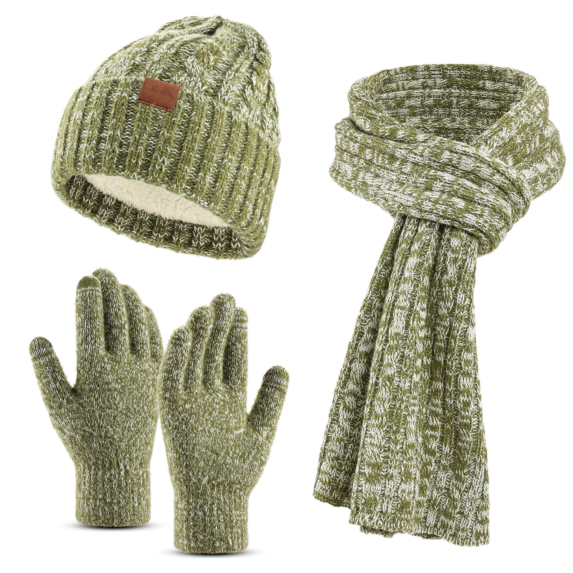 3 In 1 Winter Beanie Hat Gloves Scarf Set 3