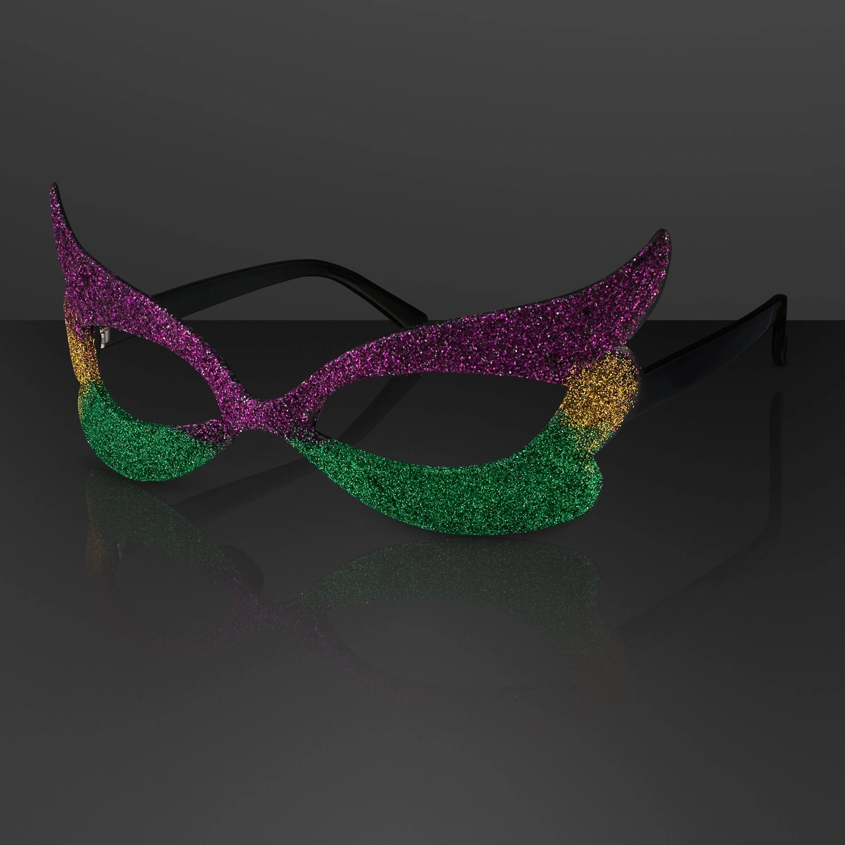 Mardi Gras Eyeglasses, Glitter Frames (Non-Light Up) 4