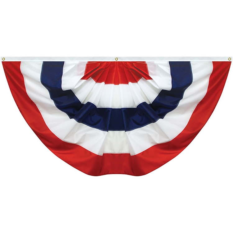 16"x 32" Sewn 5-Stripe Nylon Pleated Fan 2