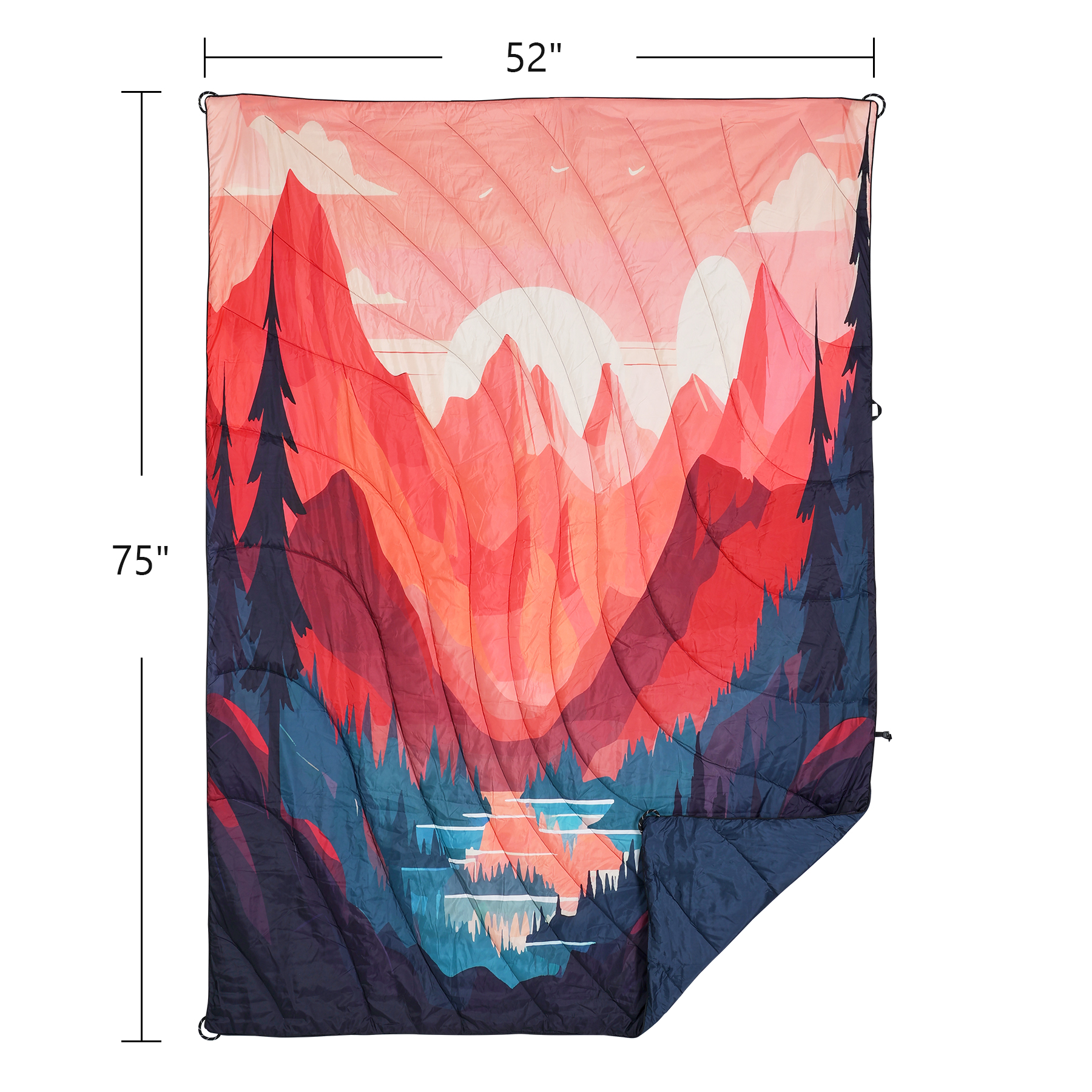Sublimation Outdoor Puffy Packable Camping Blanket-75" X 52" 9