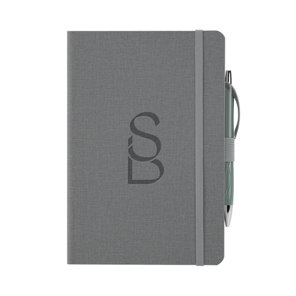 Crosshatch PU Notebook With Pen 7