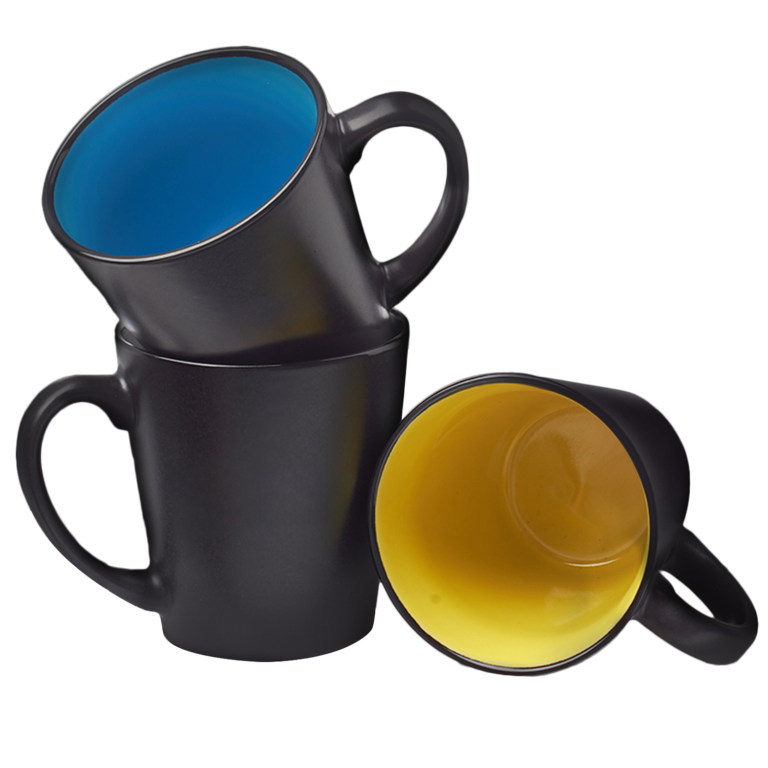 Two-Tone Ceramic Coffee Mugs 12 oz. Classic Latte Mug 2