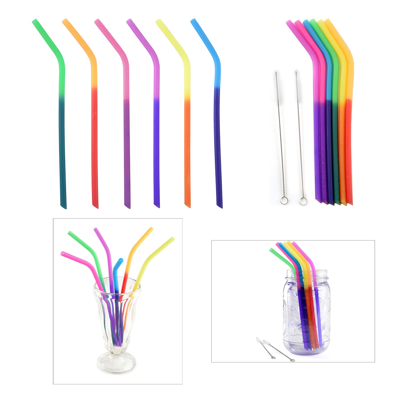 6 Piece Set Reusable Straw 3