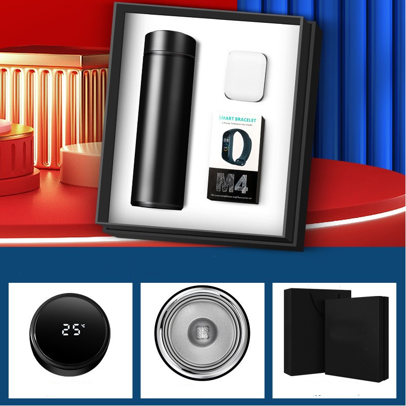 Business Gift Set 16oz Tumbler Smart Band Wireless Earbuds 4