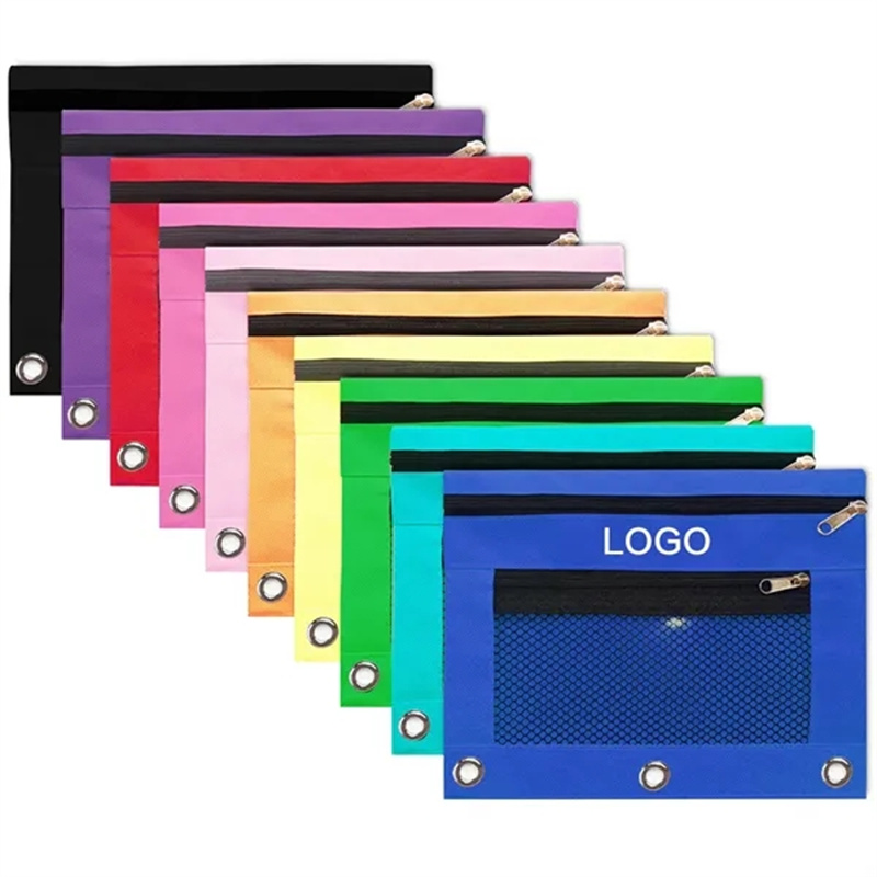 Binder Pencil Pouch with Zipper Pulls
