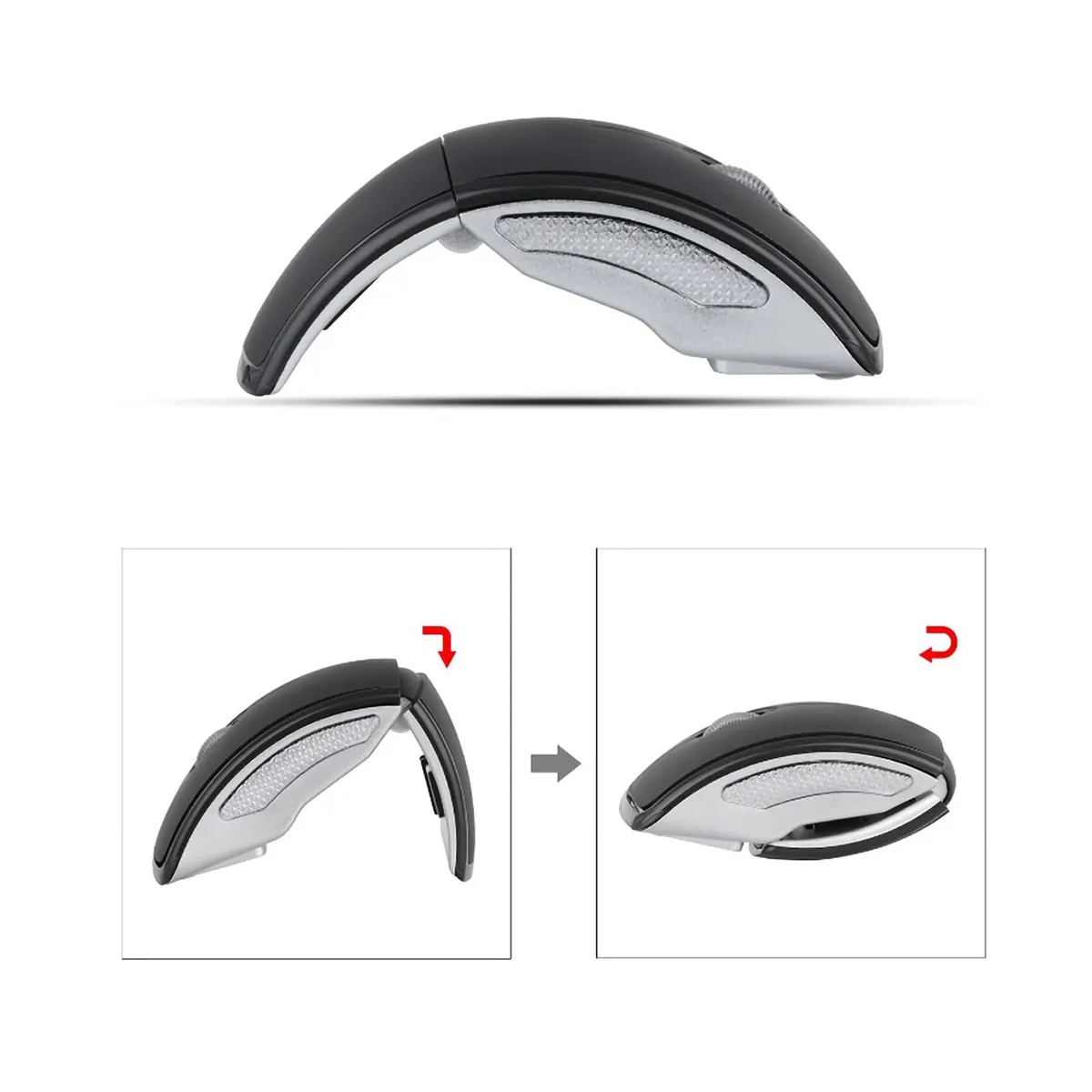 Wireless Foldable Ergonomic Arc Optical Mice For Laptop 8