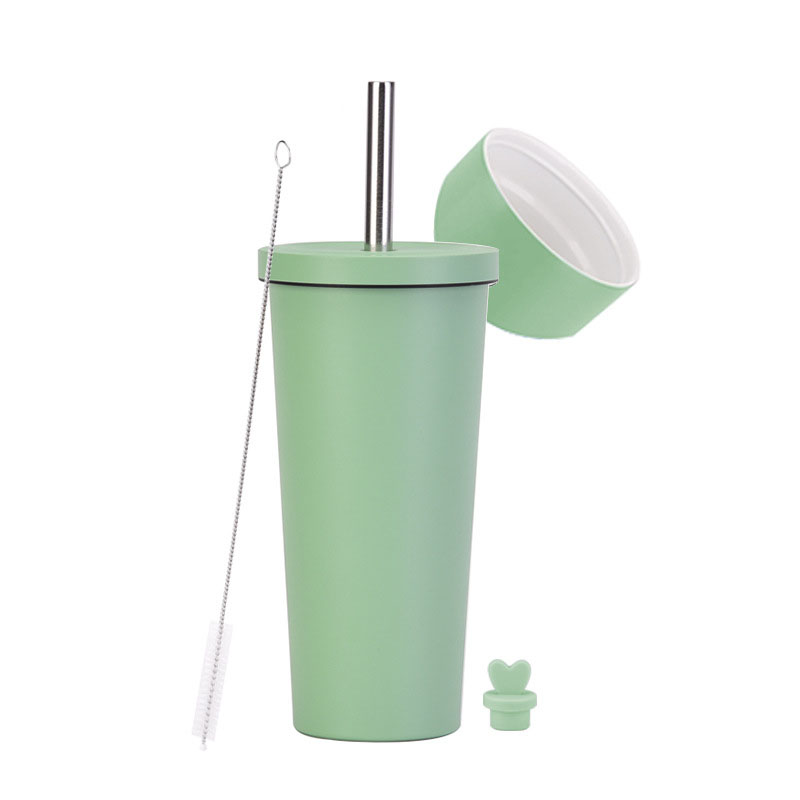 Double Wall Vacuum Straw Insulated Tumbler with Lid 8