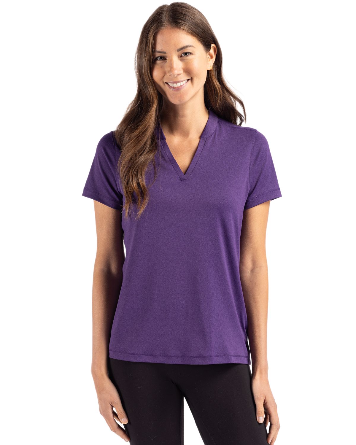 Cutter & Buck Forge Recycled Four-Way Stretch Heathered Womens Blade Top 11
