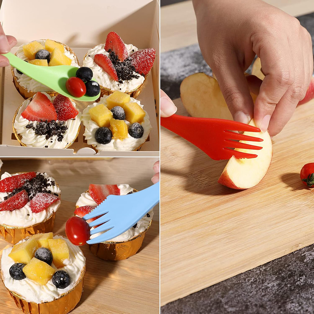 Plastic 3 in 1 Spoon Fork and Knife 3