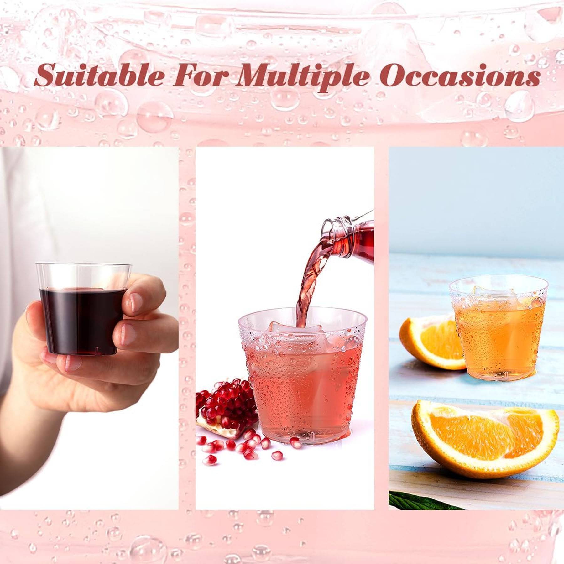 2 Oz. Disposable Clear Plastic Cups 6