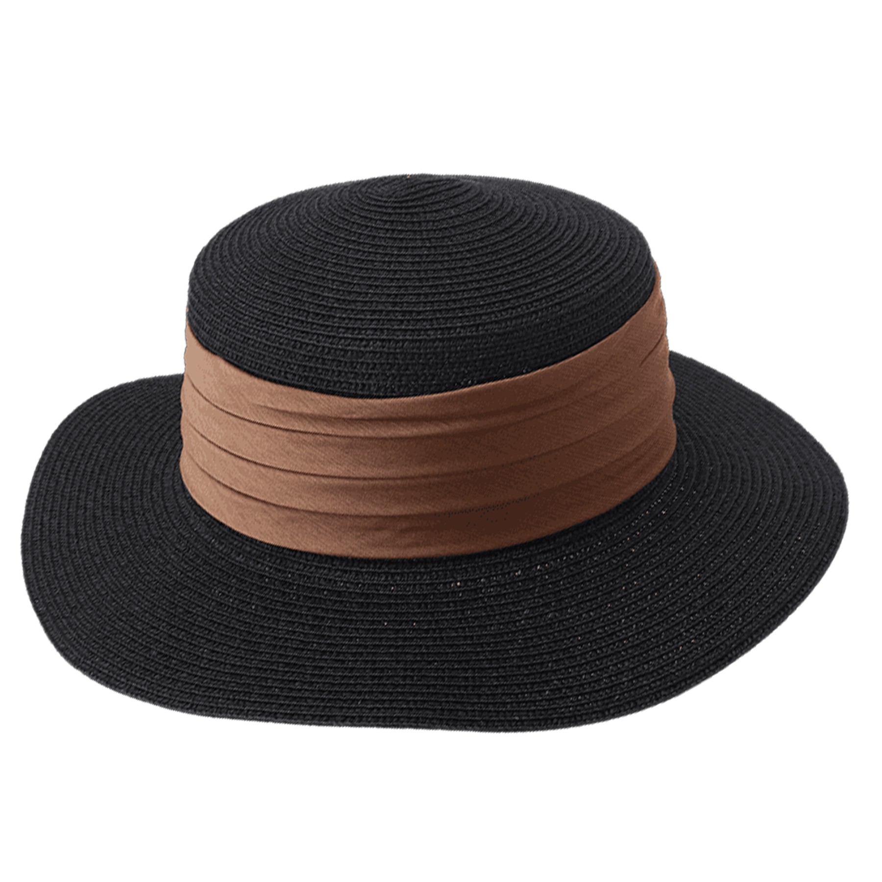 Summer Beach Sun Protective Flat Straw Hat For Women 2