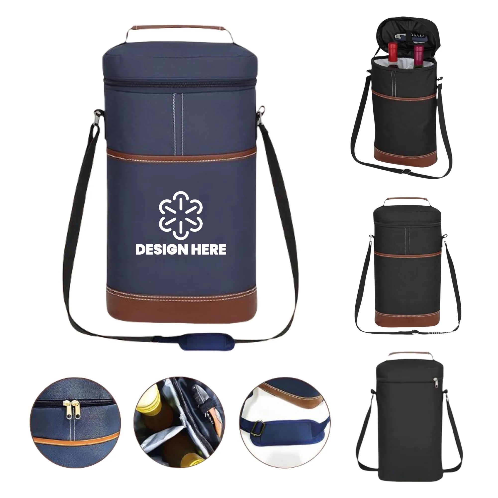 Cylinder Wine Cooler Bag Oxford Waterproof Leakproof 5