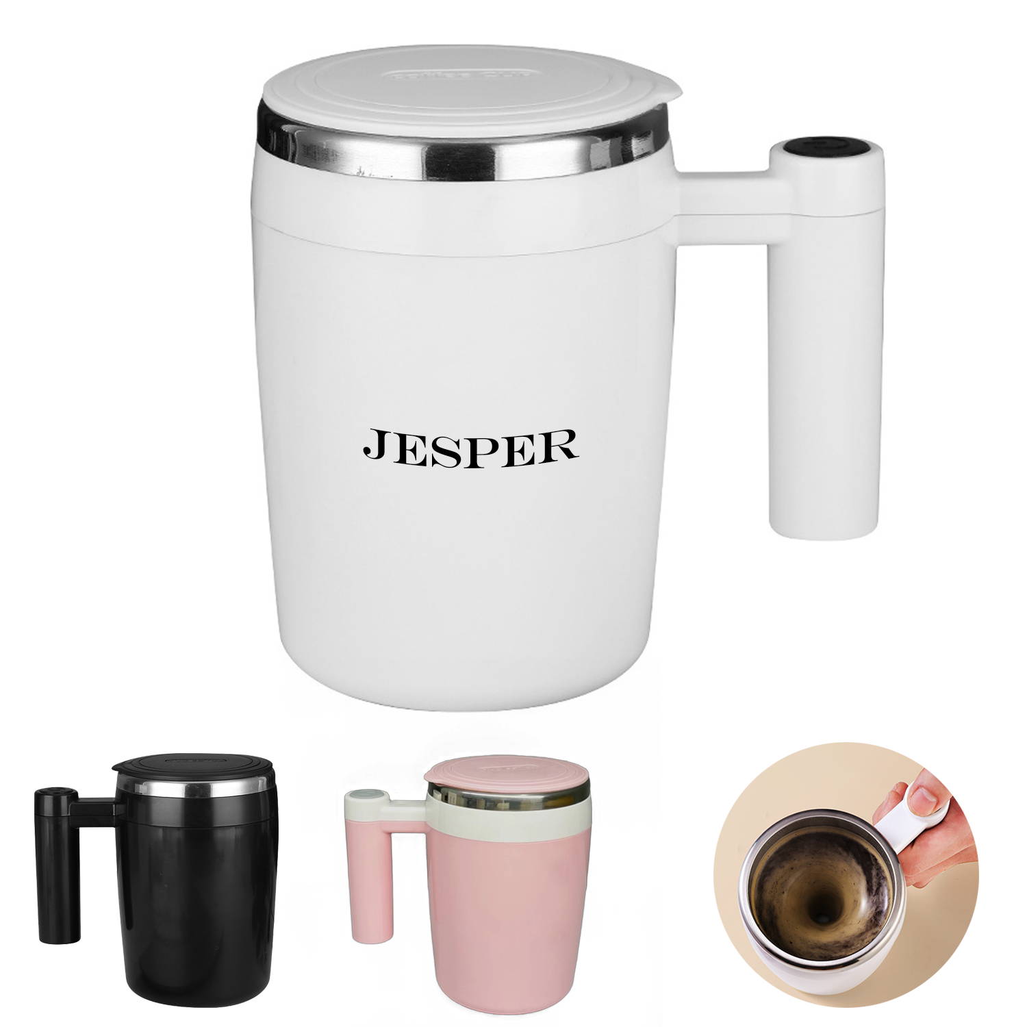 Stainless Steel Automatic Magnetic Stirring Coffee Mug 3