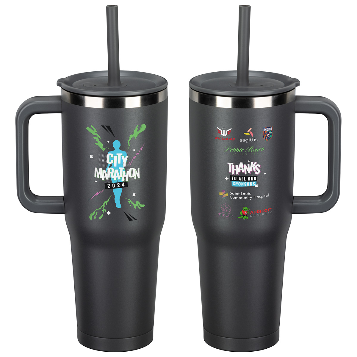 SENSO® Summit 40 oz Insulated Stainless Steel Travel Mug with Press-In Straw Lid 62