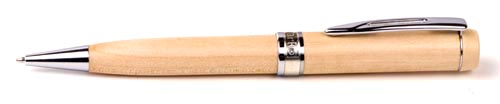 Inforest Flat Top Wood Twist Action Ballpoint Pen
