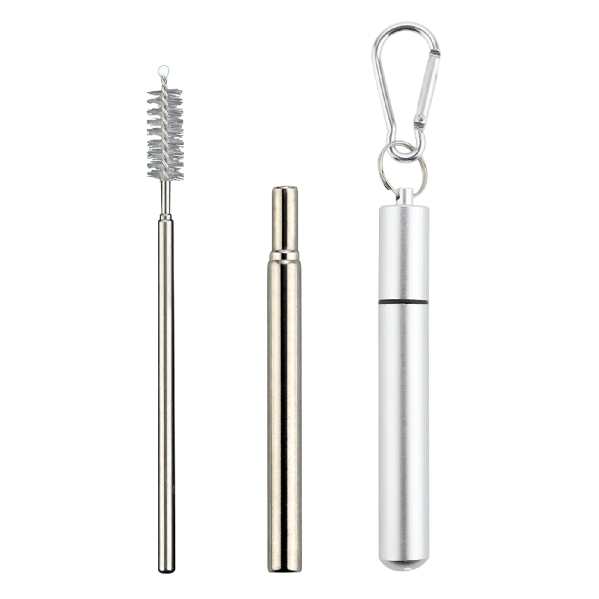 MOQ50 304 Telescopic Straw Aluminum Case Foldable Set 6