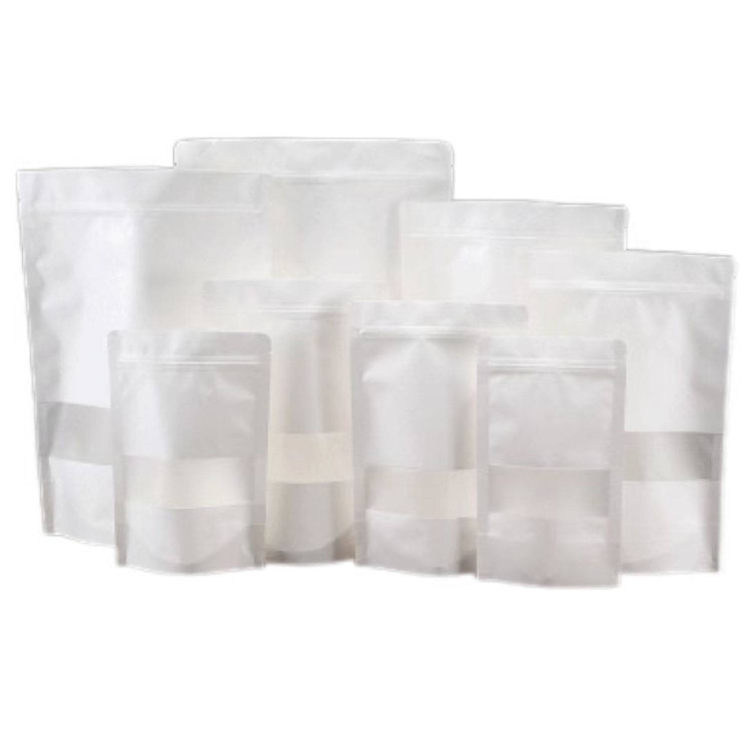 Reusable White Kraft Zip Lock Food Storage Bag 5