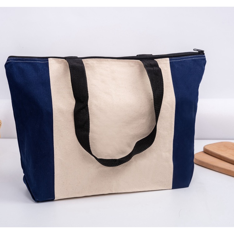 Calico Zip Shopper, custom tote bag with logo imprint 6