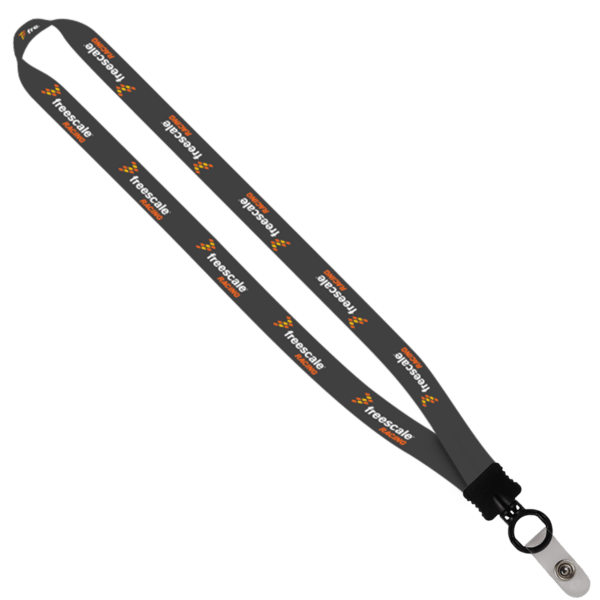 3/4" Dye-Sublimated Stretchy Elastic Lanyard with Plastic Clamshell and Plastic O-Ring 4