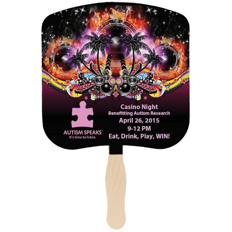 Bread Slice Glued Hand Fan (1 Side/ Four Color Process Imprint) 1
