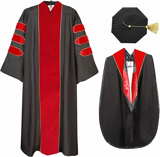 Doctoral Graduation Gown, Hood and Tam 8 Sided 12