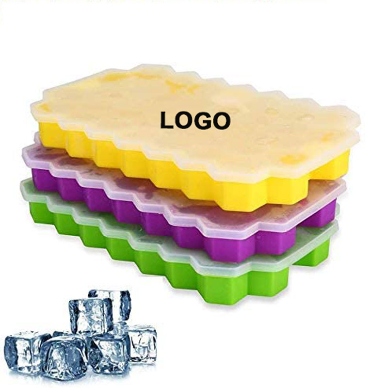 37-Ice Trays Silicone Ice Cube Molds w/Sealing Lid 2