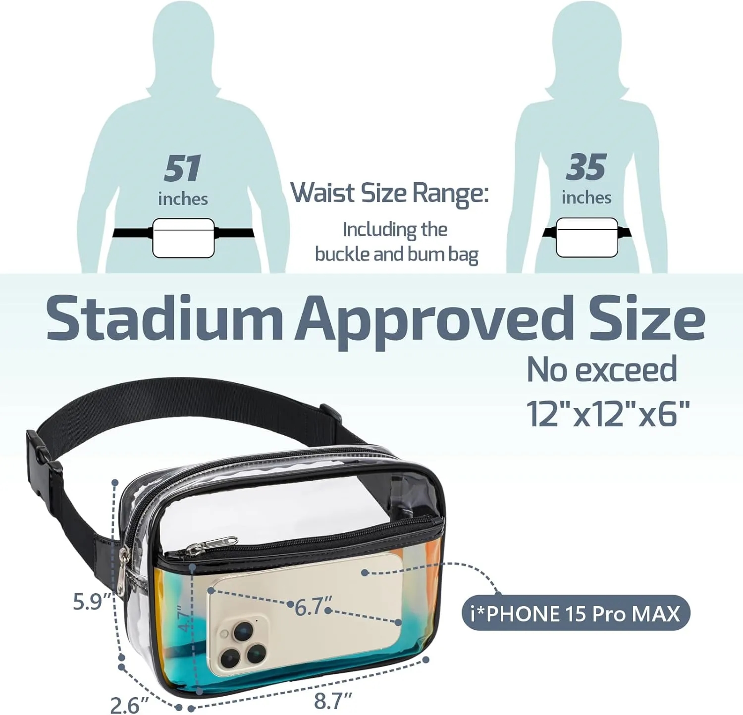 Holographic PVC Clear Waterproof Double Zipper Bag 8