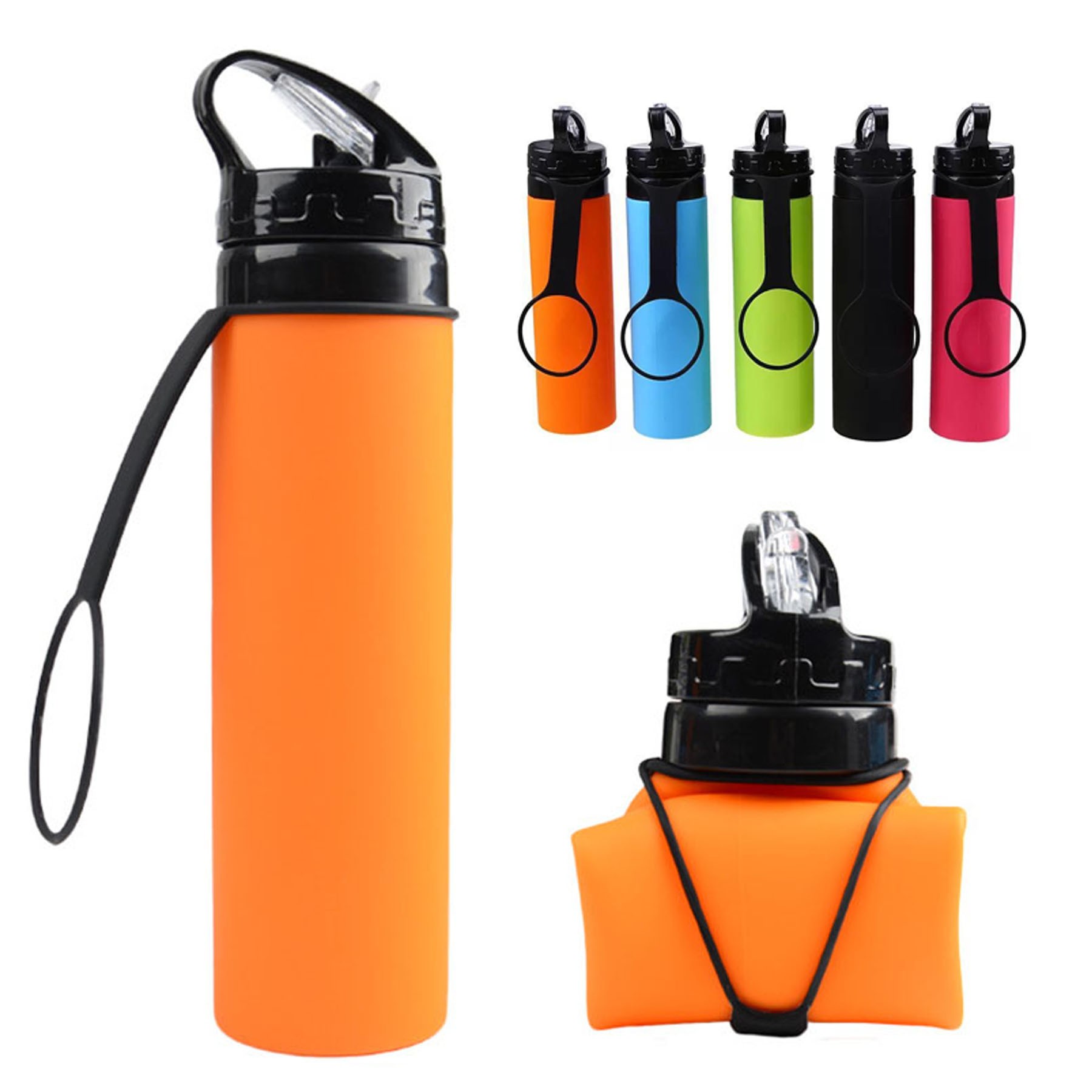 20oz Foldable Silicone Water Bottle 2